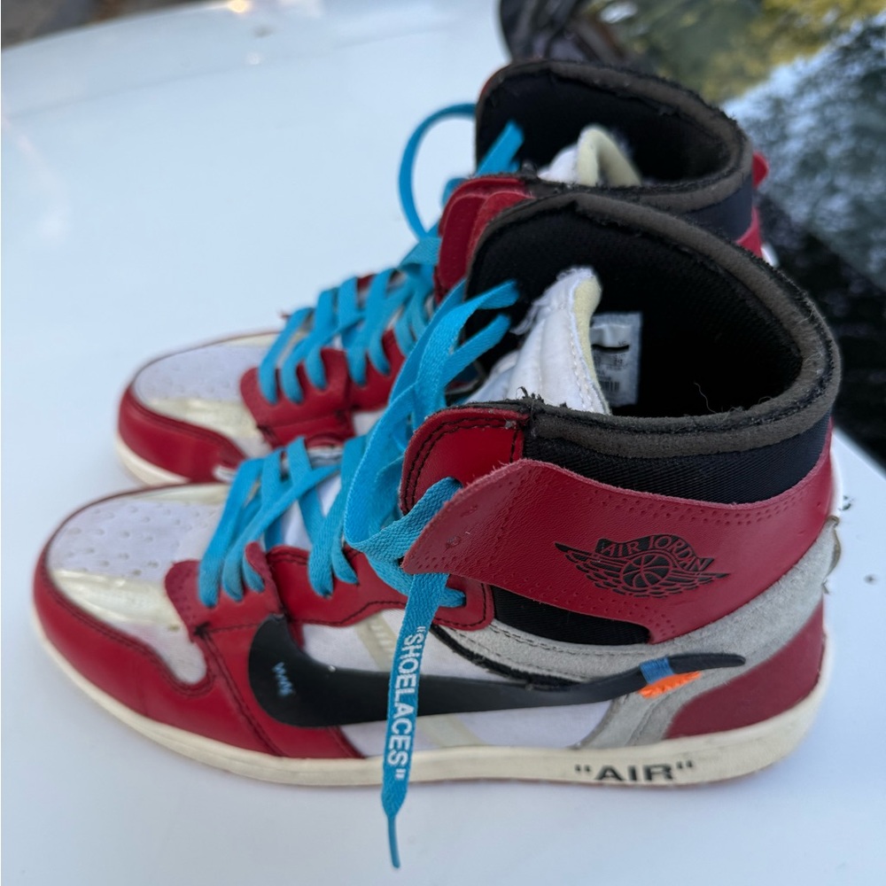 Jordan Kids Red and White High-Top Sneakers - Picture 1 of 3